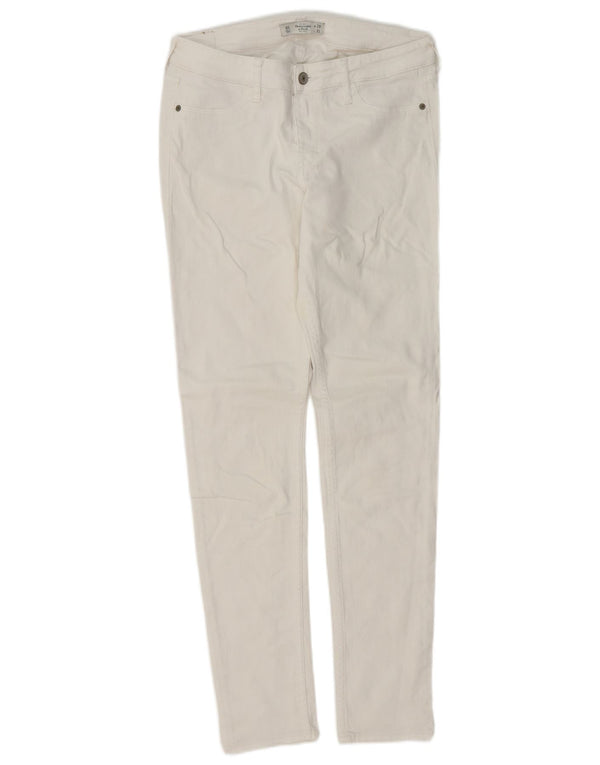 Jeans skinny da donna Abercrombie & Fitch US 8 medi W29 L31 cotone bianco