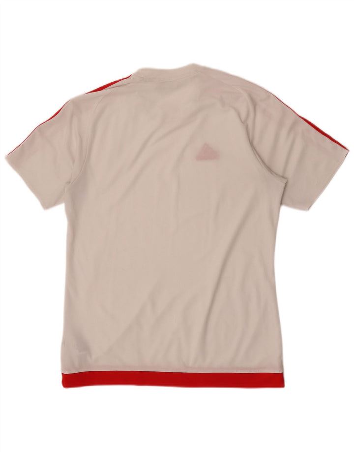 T-shirt Adidas Climalite da uomo Top in poliestere color block bianco medio