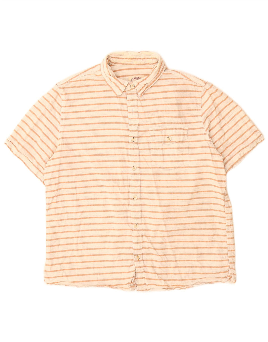 Camicia a maniche corte da uomo Fat Face, cotone a righe bianche grandi