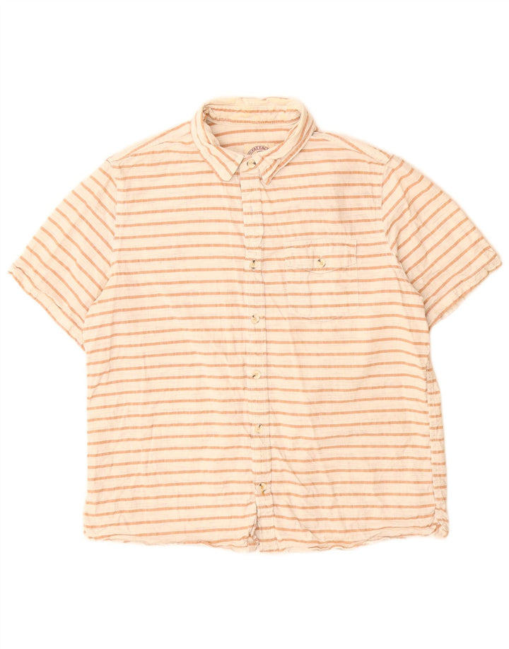 Camicia a maniche corte da uomo Fat Face, cotone a righe bianche grandi
