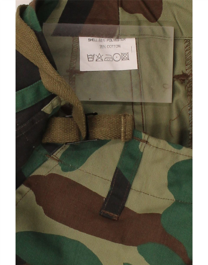 VINTAGE Mens Straight Cargo Trousers W29 L30 Khaki Camouflage Polyester Vintage Vintage and Second-Hand Vintage from Messina Hembry 