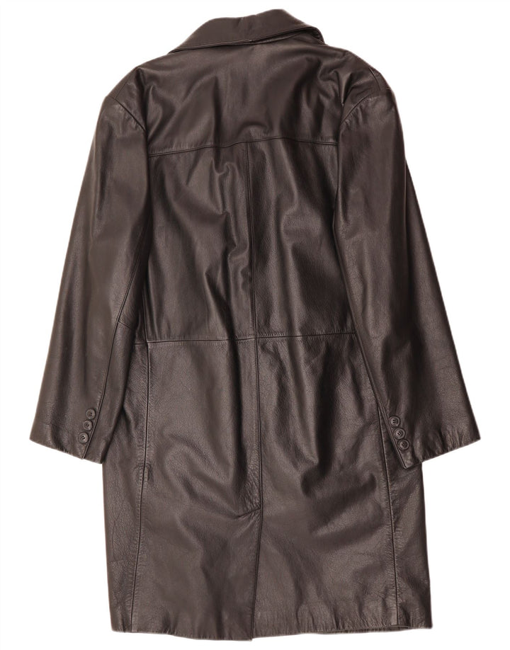JOHN DEVIN Cappotto in pelle da uomo UK 38 Pelle nera media