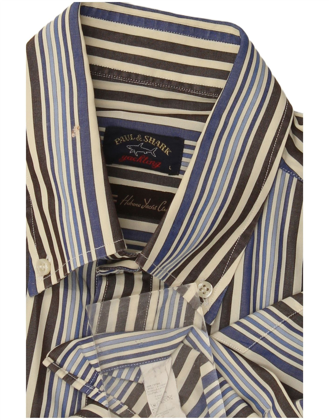 PAUL & SHARK Camicia da yachting da uomo in cotone a righe grandi multicolore