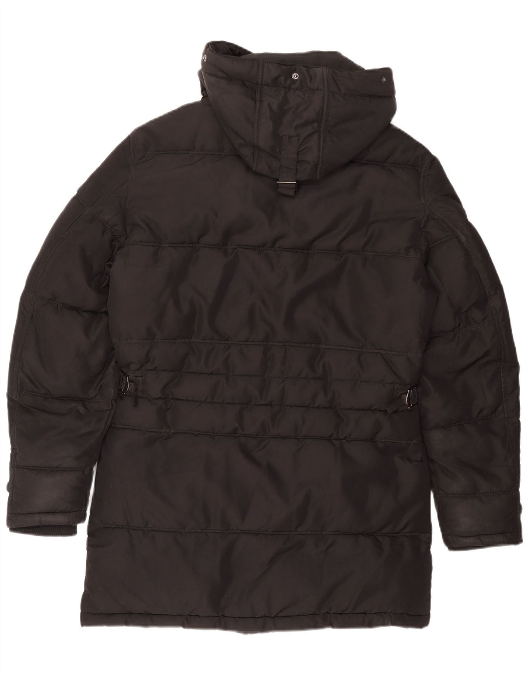 Cappotto imbottito con cappuccio da uomo Zara UK 36 piccolo poliestere nero