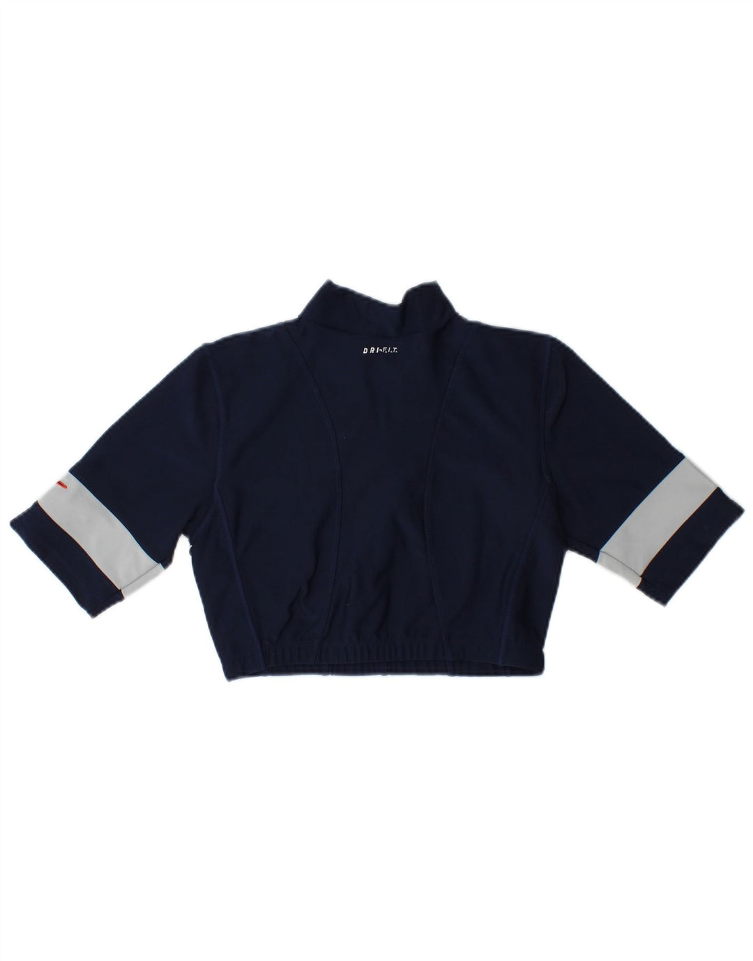 Top della tuta da ginnastica Nike per ragazze con zip e collo, 12-13 anni, grande, blu navy