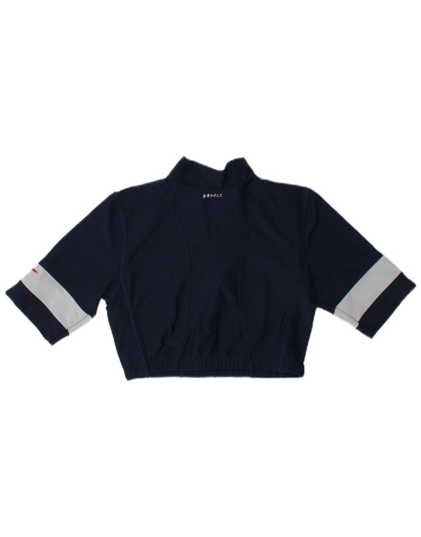Top della tuta da ginnastica Nike per ragazze con zip e collo, 12-13 anni, grande, blu navy