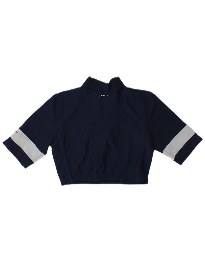 Top della tuta da ginnastica Nike per ragazze con zip e collo, 12-13 anni, grande, blu navy