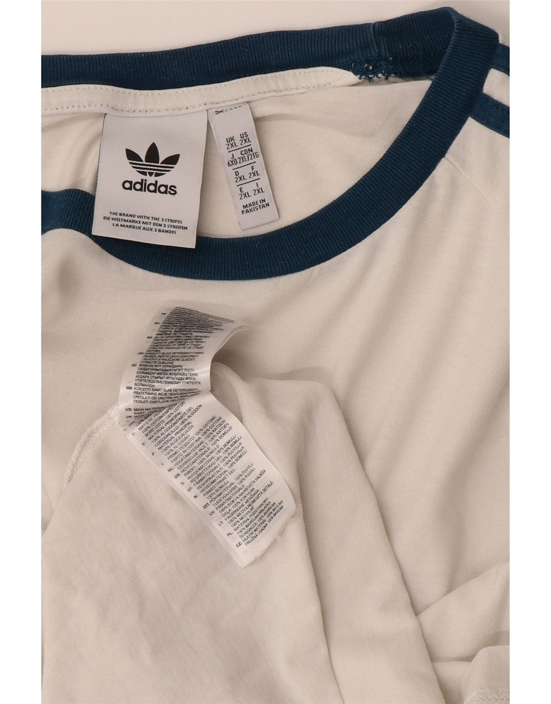 T-shirt da uomo Adidas Top 2XL cotone bianco