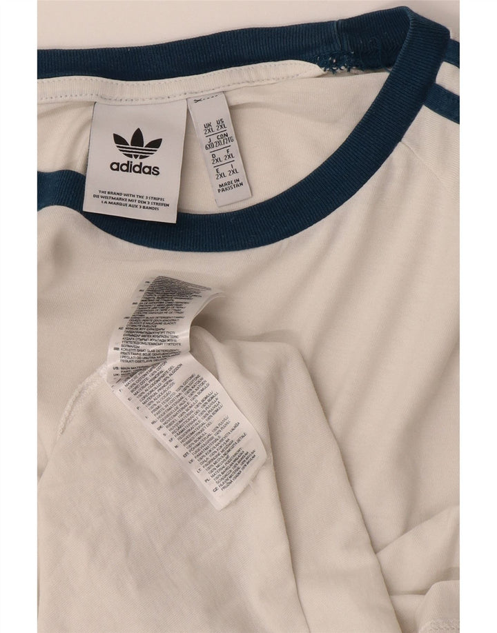 T-shirt da uomo Adidas Top 2XL cotone bianco