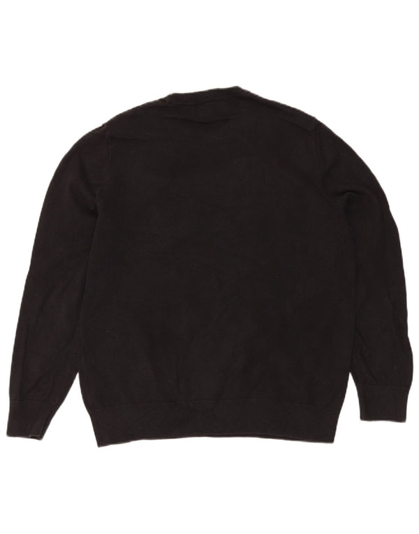 Maglione da uomo girocollo Nautica in cotone a righe nere medie