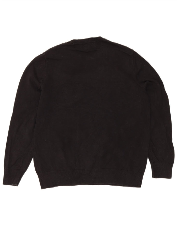 Maglione da uomo girocollo Nautica in cotone a righe nere medie
