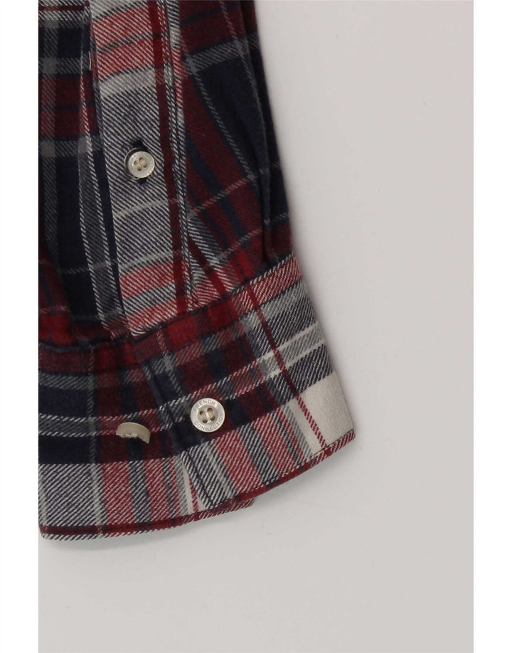 Camicia da uomo in flanella French Connection, cotone scozzese medio blu navy