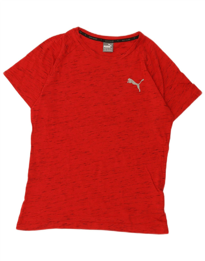 T-shirt da uomo Puma Top in cotone chiazzato rosso medio