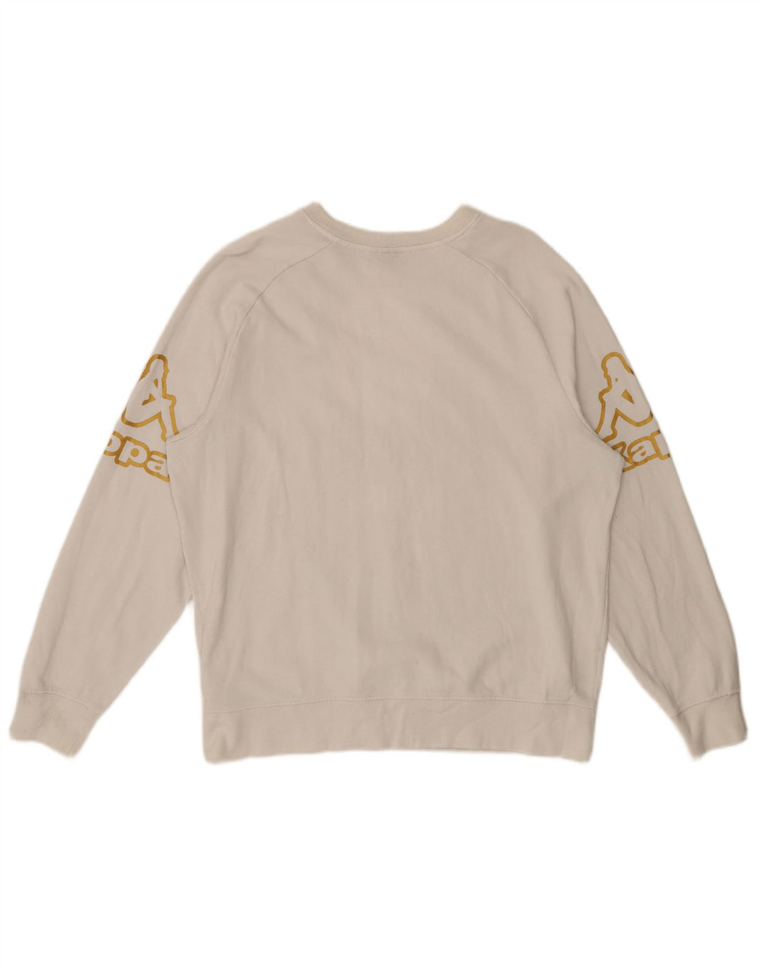 KAPPA Mens Graphic Sweatshirt Jumper Large Off White