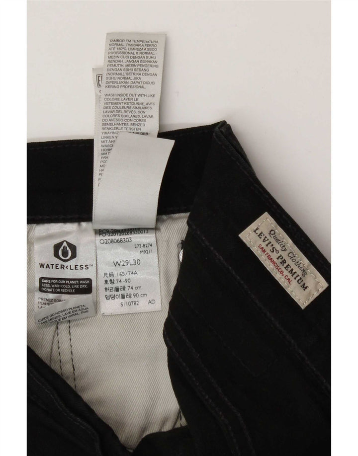 Jeans skinny da uomo Levi's W29 L30 cotone nero