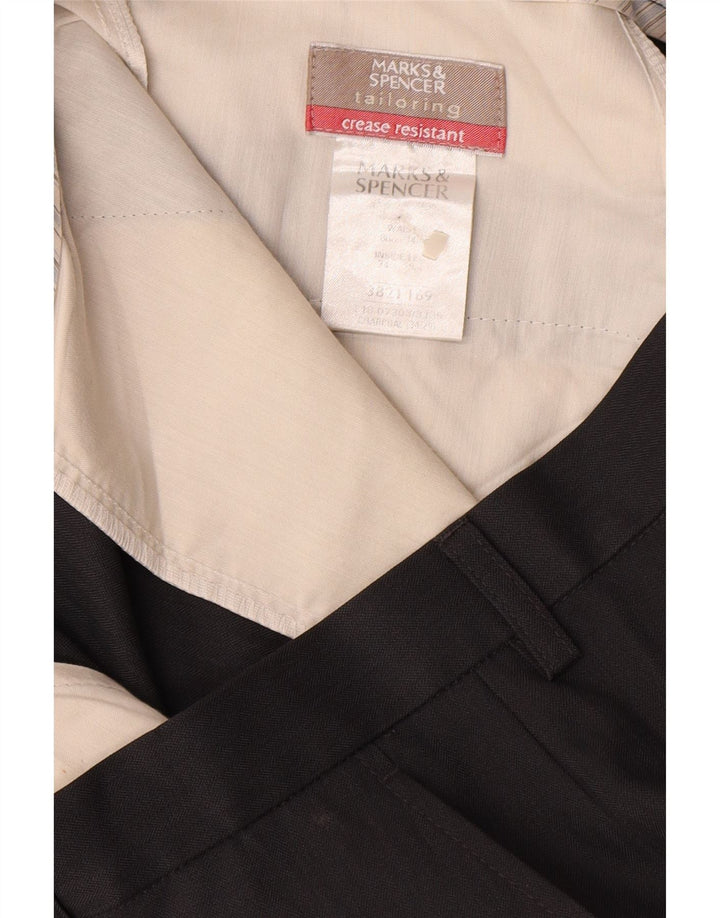 Pantaloni da abito dritti da uomo Marks & Spencer W34 L29 poliestere grigio