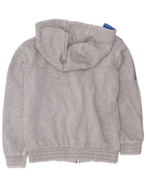 Maglione con cappuccio e zip grafica Adidas da bambino 7-8 anni in cotone grigio screziato