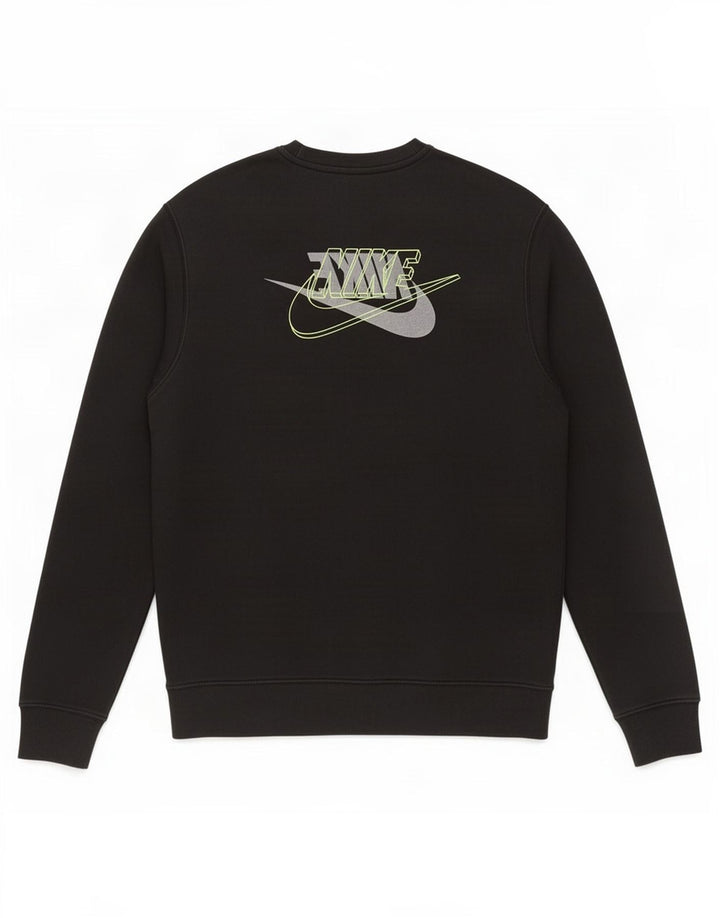 Felpa con grafica Nike da uomo, maglione piccolo, cotone nero