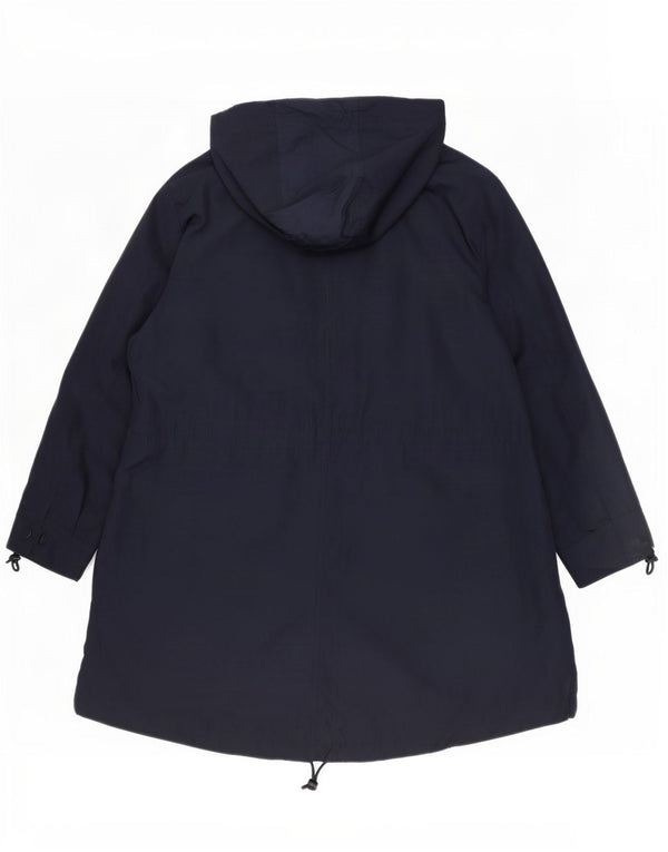 Marks & Spencer Womens Hooded Parka Jacket UK 22 3XL Navy Blue Polyester
