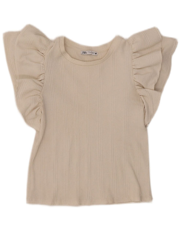 Top in camicetta da donna Zara UK 12 medio bianco sporco