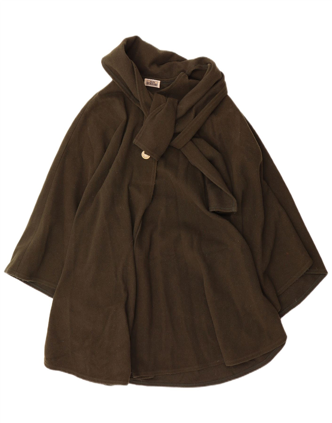 Cappotto Poncho Donna Alba Fornari Taglia Unica Lana Kaki