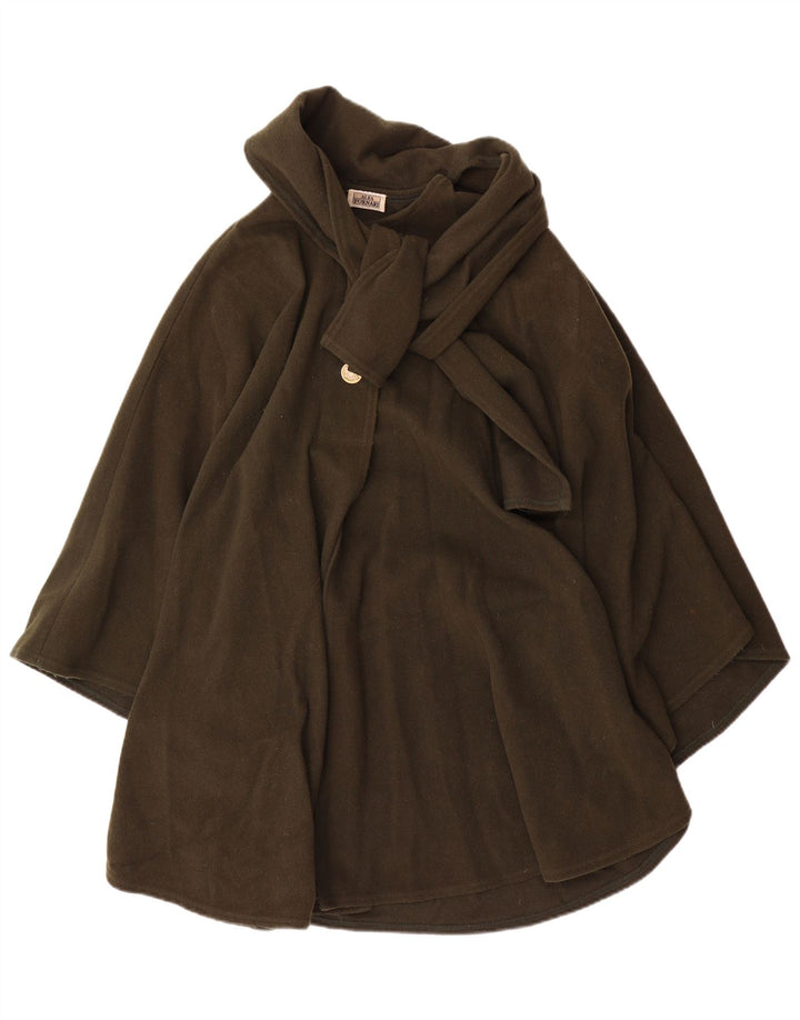 Cappotto Poncho Donna Alba Fornari Taglia Unica Lana Kaki