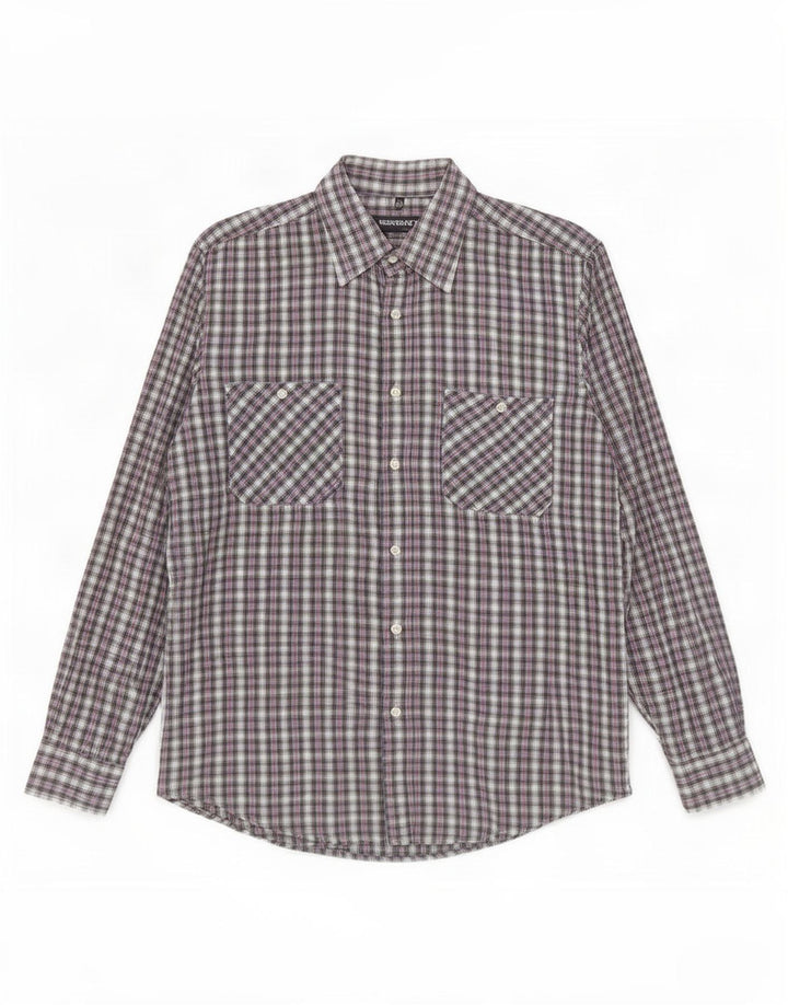 Camicia da uomo in flanella Rosengarten taglia 41/42 grande cotone a quadri multicolore