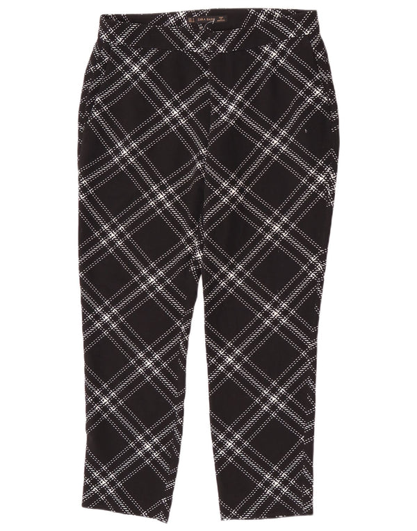 Pantaloni chino affusolati da donna Zara piccoli W26 L25 neri a quadri