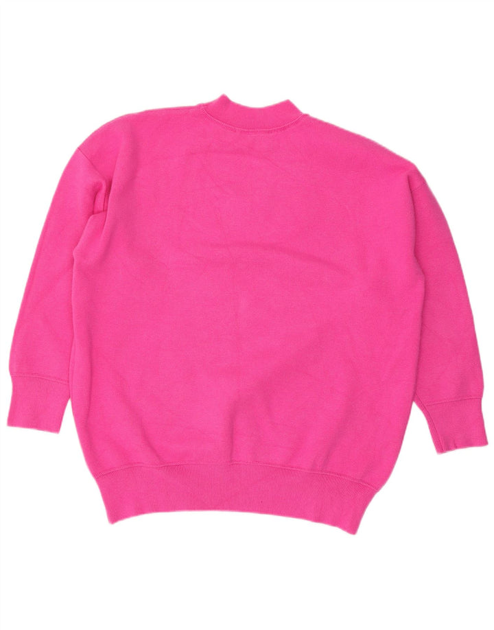 Maglione girocollo oversize da donna Zara UK 14 Viscosa rosa medio