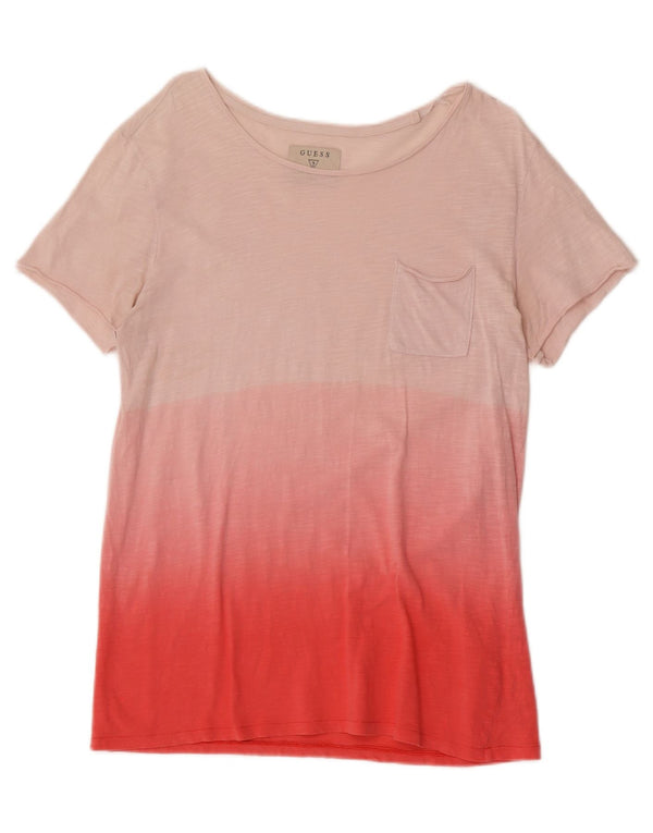 T-shirt da uomo Guess UK 36 XS in cotone color block rosa