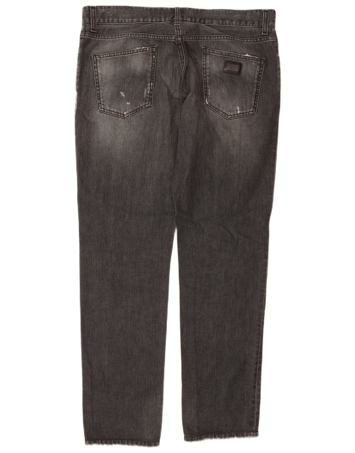 Jeans dritti effetto consumato da donna Dolce & Gabbana IT 50 XL W36 L32 Grigio