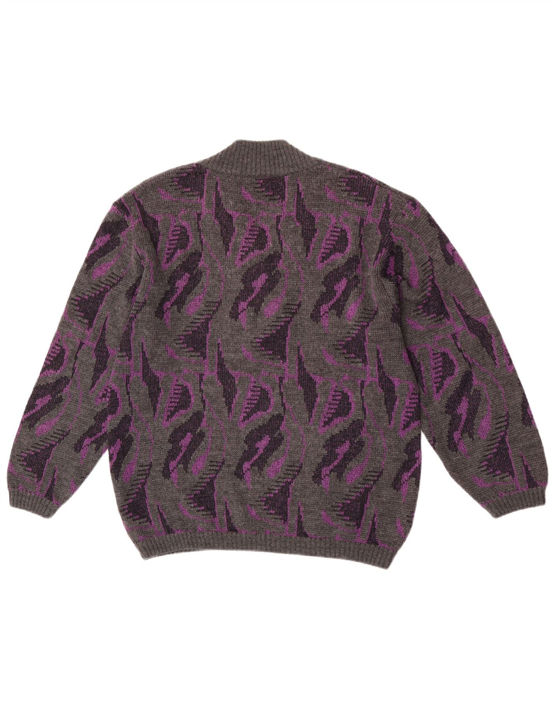 Maglione da donna con scollo a V e motivo astratto Rasica UK 16 Large Grigio