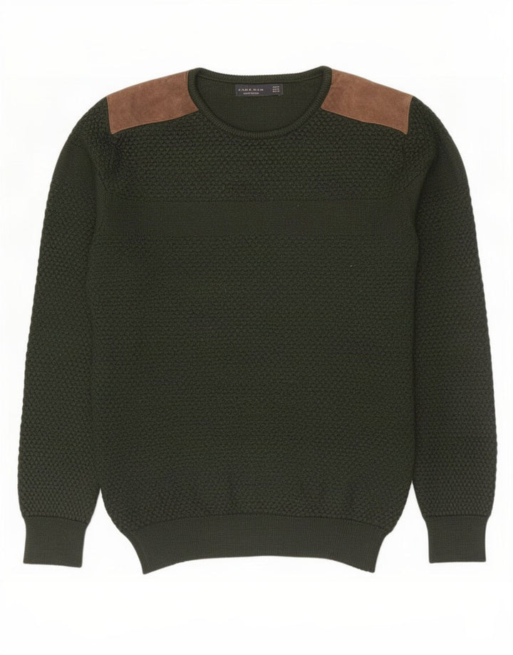 Maglione maglione girocollo da uomo Zara color verde medio