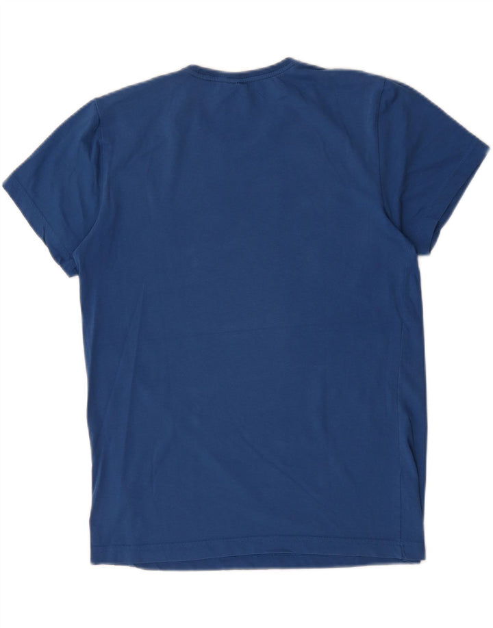 T-shirt grafica da uomo Adidas Top piccola in cotone blu