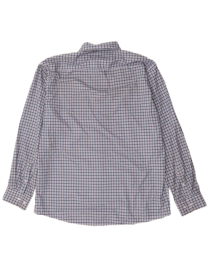 Camicia da uomo slim fit Nautica taglia 17 1/2 XL poliestere a quadri blu