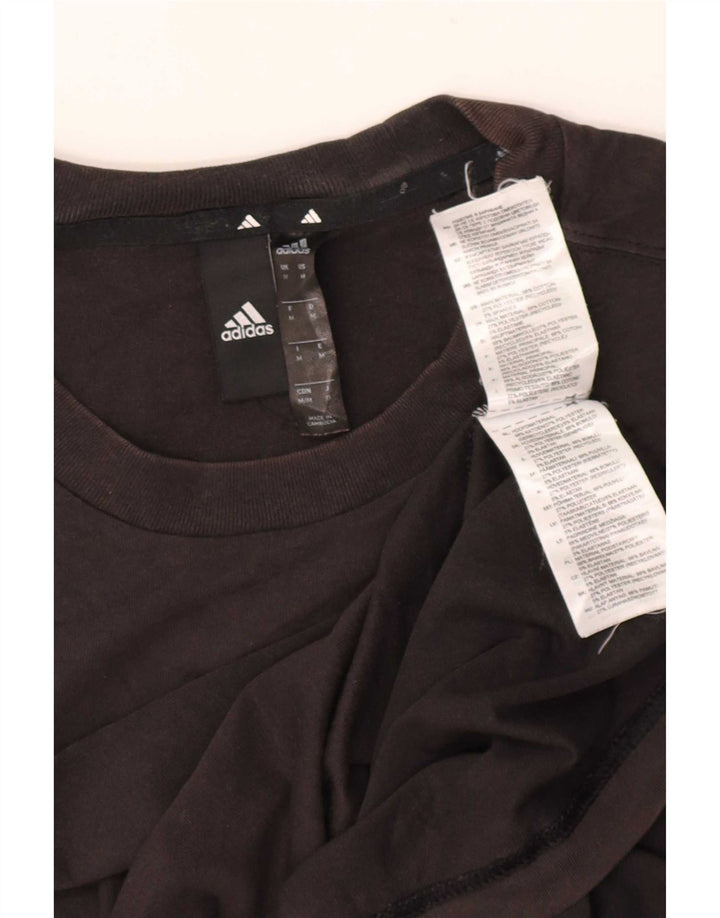T-shirt Adidas da uomo Top media in cotone nero