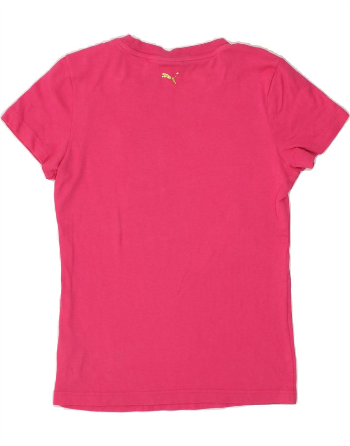 PUMA Womens T-Shirt Top UK 12 Medium  Pink Cotton Vintage Puma and Second-Hand Puma from Messina Hembry 