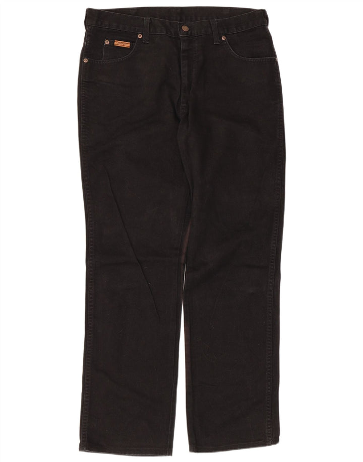 Jeans dritti da uomo Wrangler Texas W34 L31 cotone nero