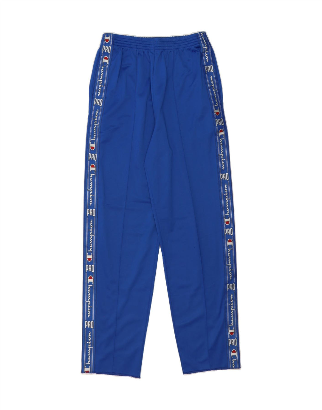 CHAMPION Mens Graphic Tracksuit Trousers Small  Blue Polyester Vintage Champion and Second-Hand Champion from Messina Hembry 