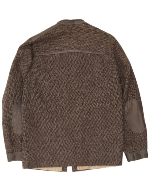 Giubbotto bomber vintage da uomo UK 38 grigio medio a spina di pesce