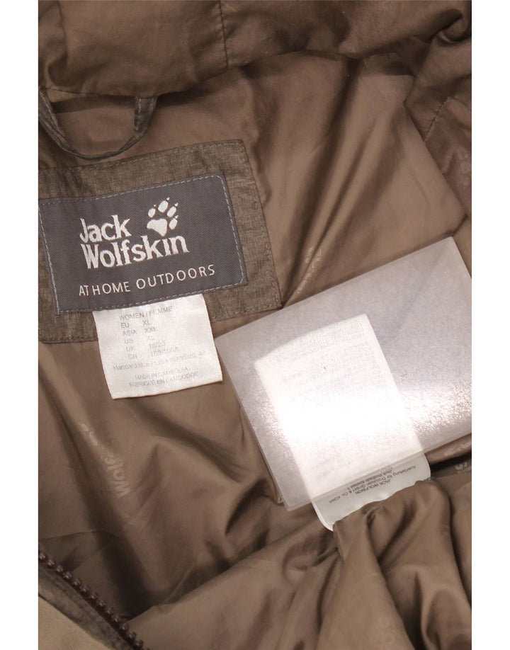 Cappotto imbottito con cappuccio da donna Jack Wolfskin UK 18/20 XL Poliestere beige