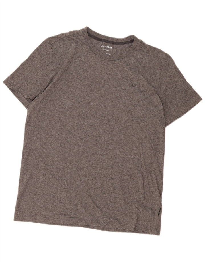 T-shirt da uomo Calvin Klein Top grande in cotone grigio