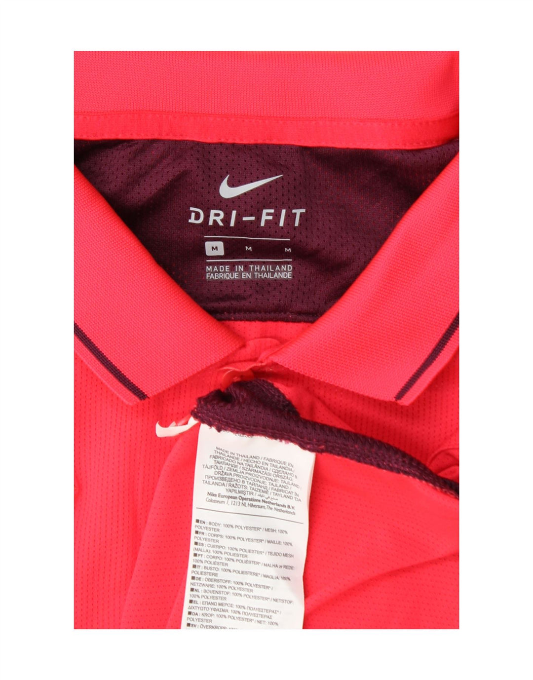 Polo Nike da uomo Dri Fit in poliestere color block rosa medio