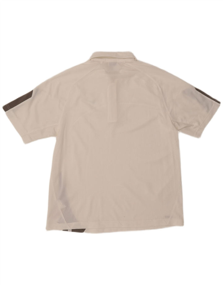 Polo NIKE da uomo UK 42/44 Large in poliestere color block bianco