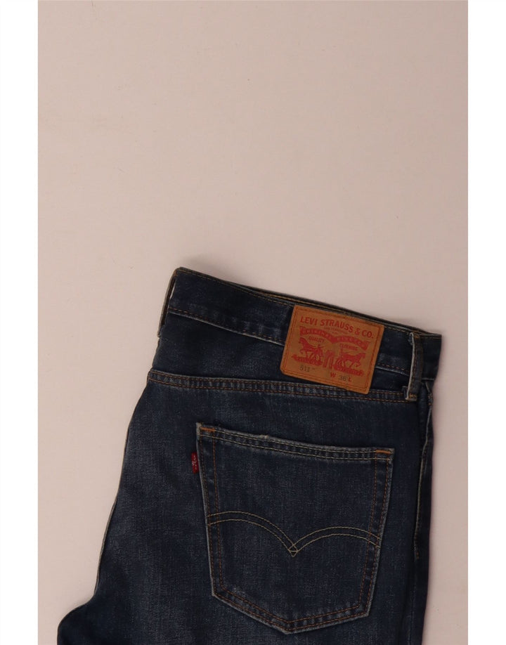 Levi's Uomo 511 Pantaloncini di jeans invecchiati W36 Large Blu Cotone