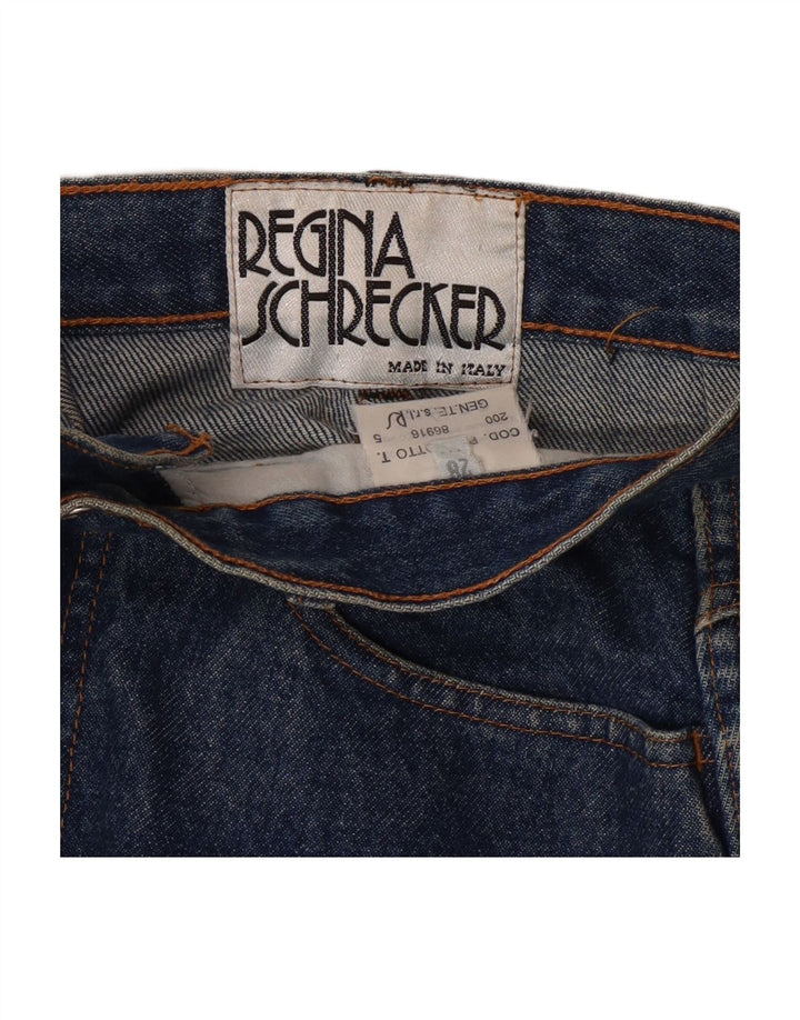 REGINA SCHRECKER Womens Denim Skirt W28 Medium Blue Cotton