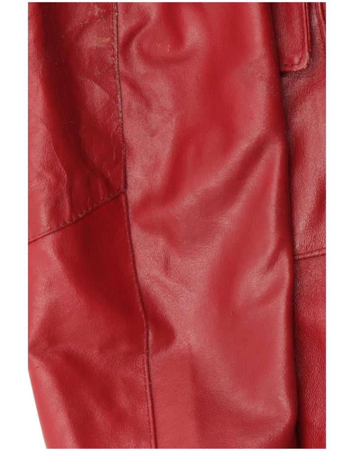 Cappotto in pelle vintage da donna UK 18 XL in pelle rossa