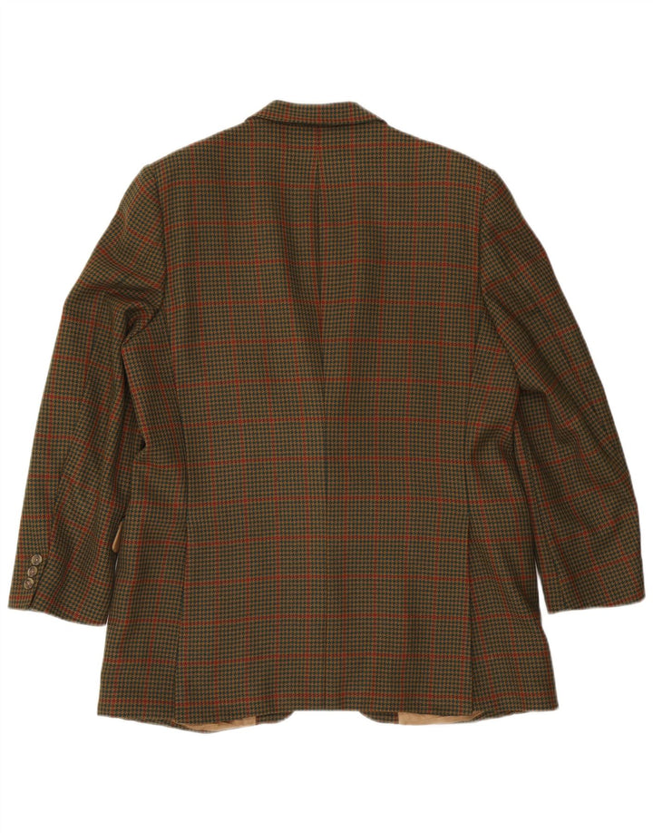 Gieves & Hawkes Giacca blazer a 2 bottoni da uomo UK 44 2XL Pied de poule kaki