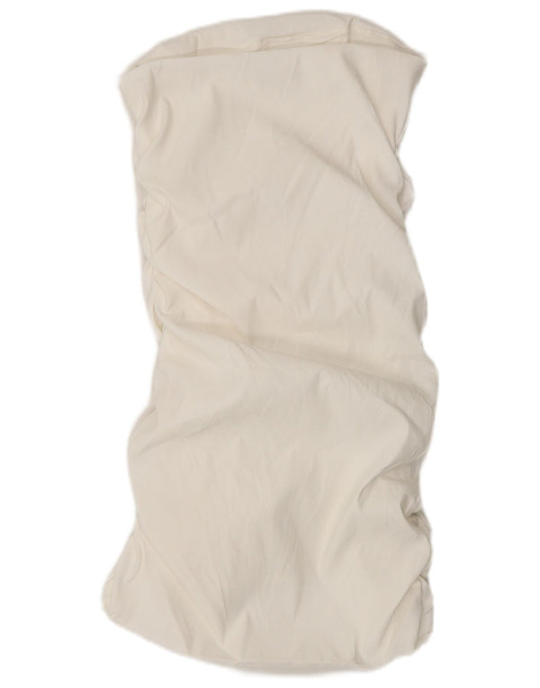 Abito senza spalline da donna Zara UK 12 cotone bianco medio