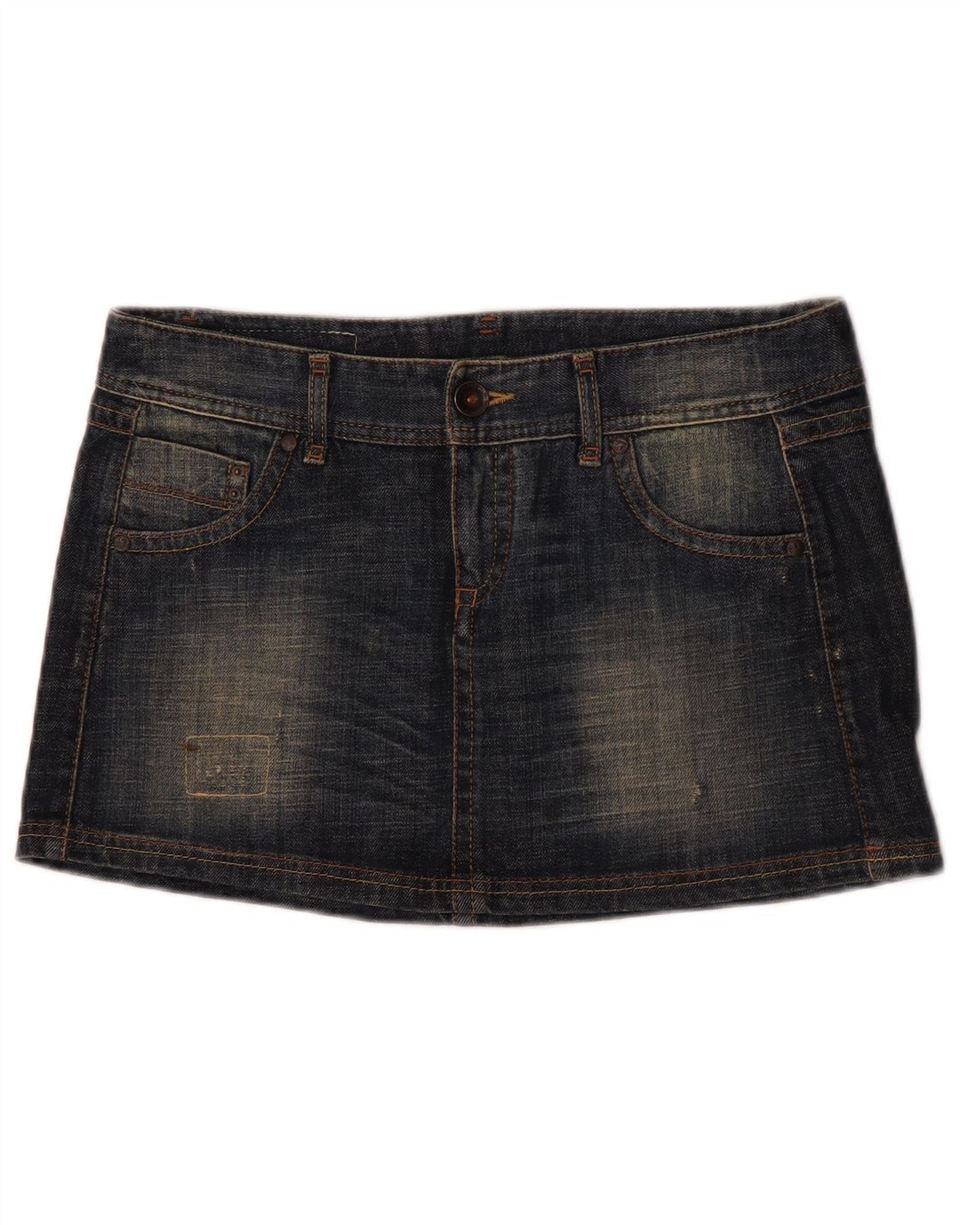 Mini gonna di jeans da donna Benetton IT 44 media W32 blu navy